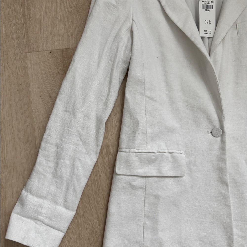 Abercrombie & Fitch NWT White Linen Blend Blazer - Picture 3 of 14